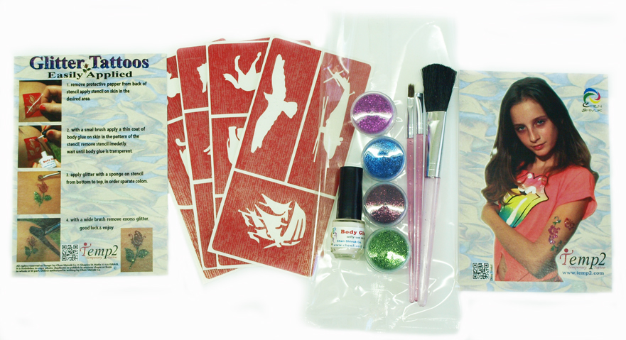 temporary tattoo gliter kit temp2